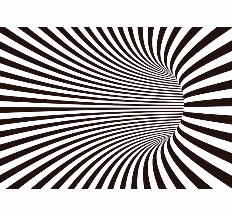 Black roller blind with 3d curved tunnel design - TenStickers