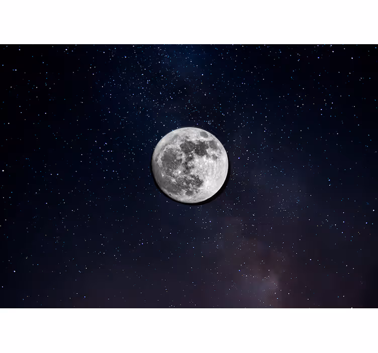 Black roller blind grey moon in outer space - TenStickers