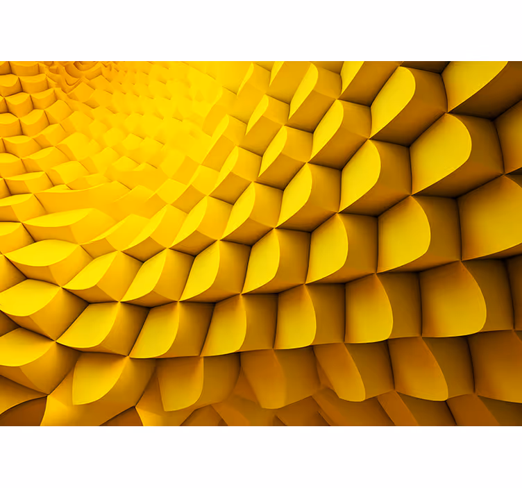Yellow roller blind with modern geometric design - TenStickers