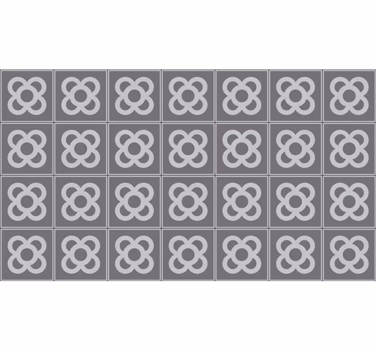 Grey roller blind with barcelona tile design - TenStickers