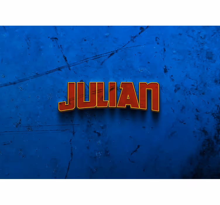 Blue roller blind with superhero name wall - TenStickers
