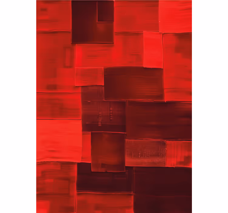Red roller blind with reconstructed design - TenStickers