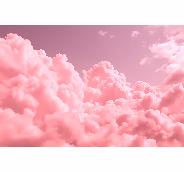 Pink roller blind in soft fluffy clouds - TenStickers