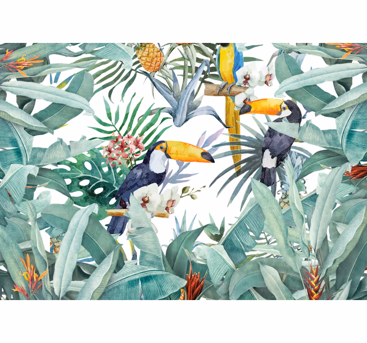 Living room roller blind painted jungle - TenStickers