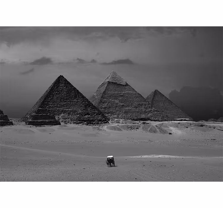 Living room roller blind egypt pyramid wall mural - TenStickers