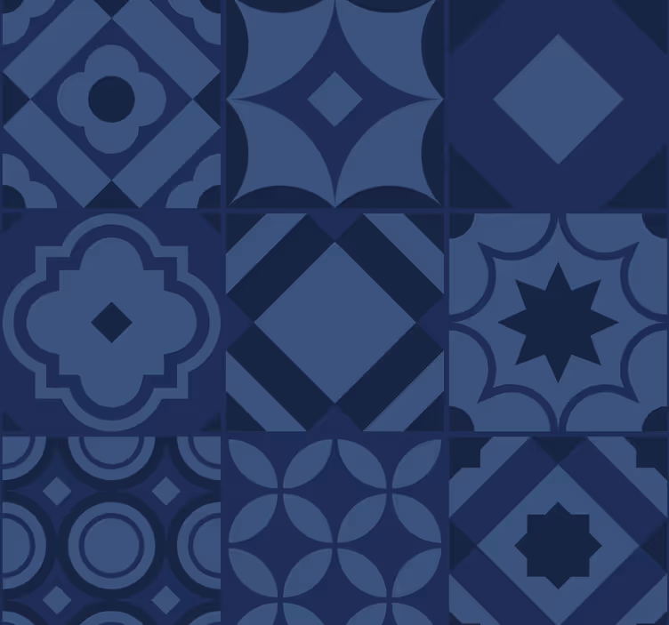 Blue roller blind navy blue tiles - TenStickers