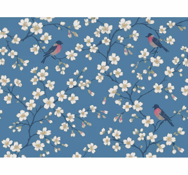 Blue roller blind blue orchard birds - TenStickers