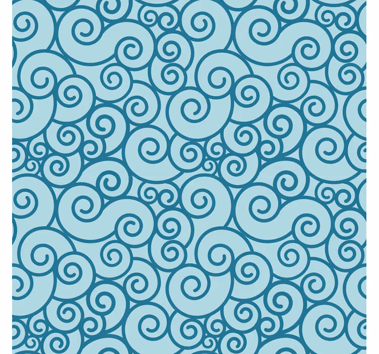 Blue roller blind with swirling pattern design - TenStickers