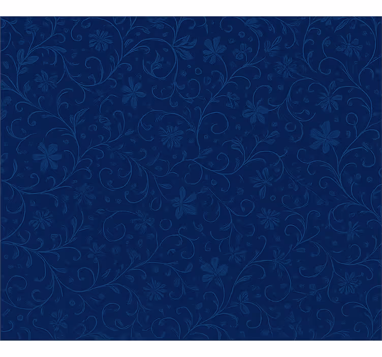 Blue roller blind with navy blue floral design - TenStickers