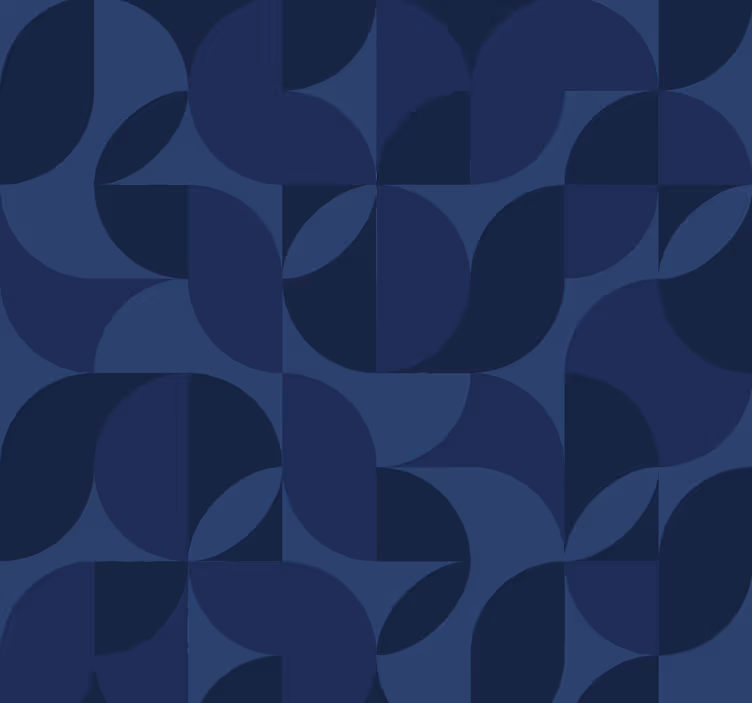 Blue roller blind in retro geometric style - TenStickers