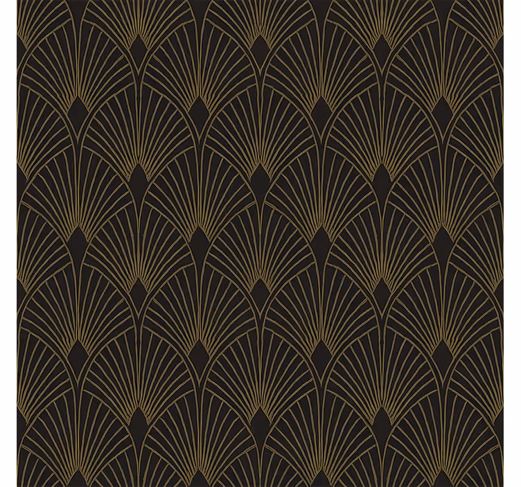 Modern roller blind gilded deco fan - TenStickers