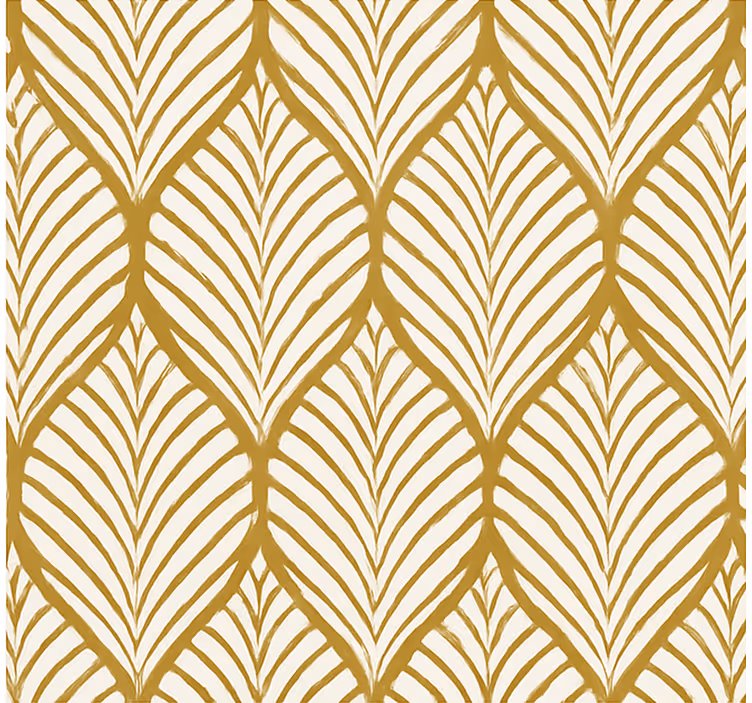 Modern roller blind with golden leaf design - TenStickers