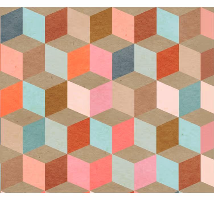 Modern roller blind in pastel geometric kraft pattern - TenStickers
