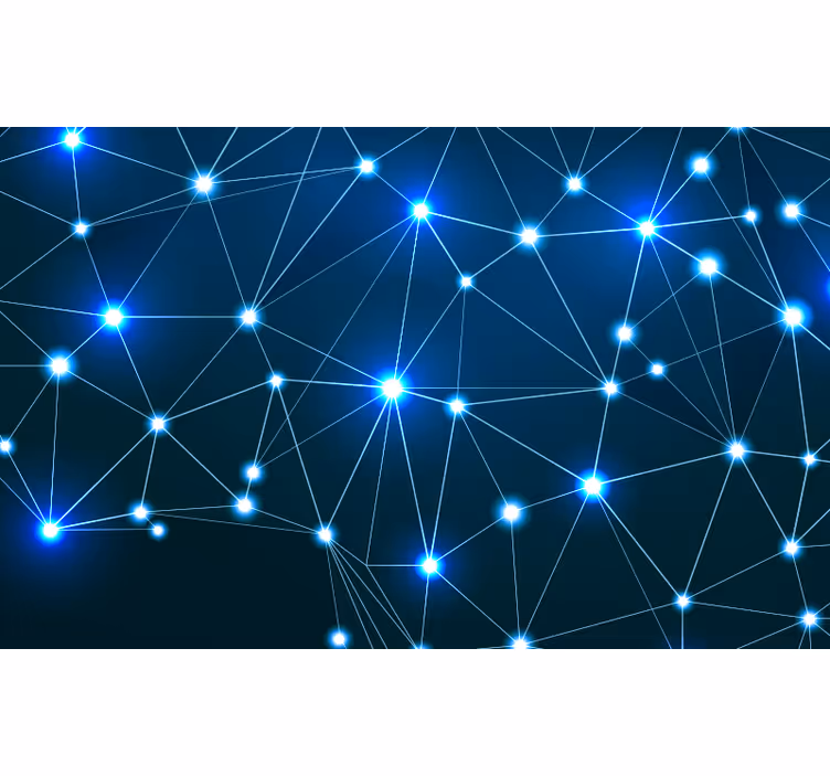 Blue roller blind constellation map design - TenStickers