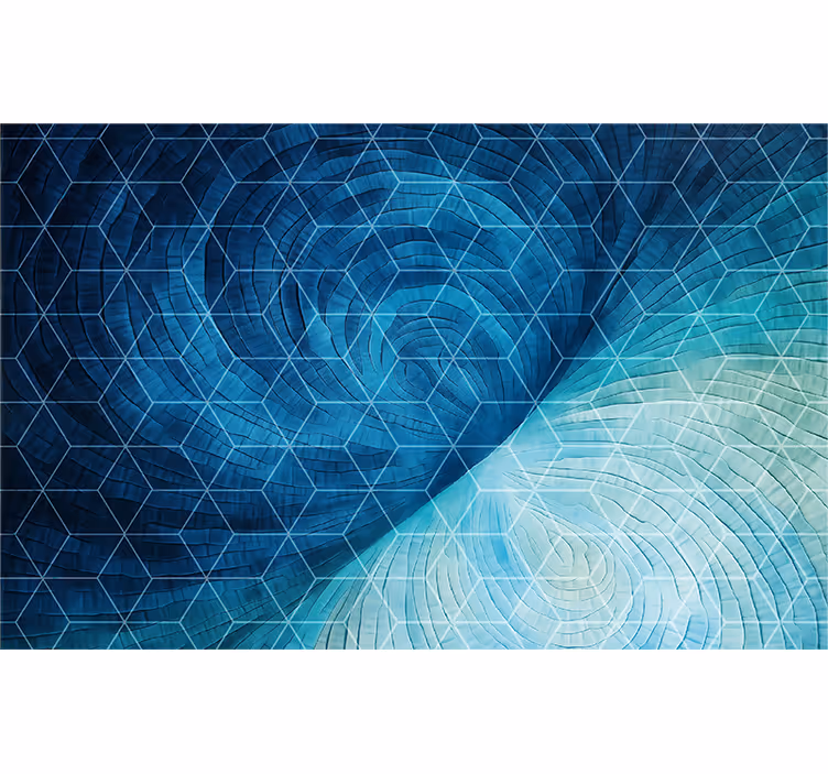 Blue roller blind with abstract blue backdrop - TenStickers