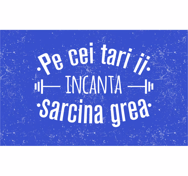 Blue roller blind that delights the strong with weight - TenStickers