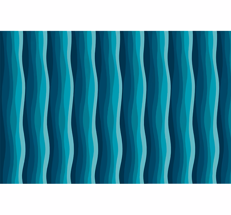 Blue roller blind wave design - TenStickers