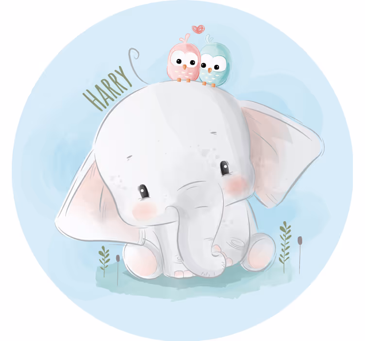 Blue roller blind blue large elephant - TenStickers