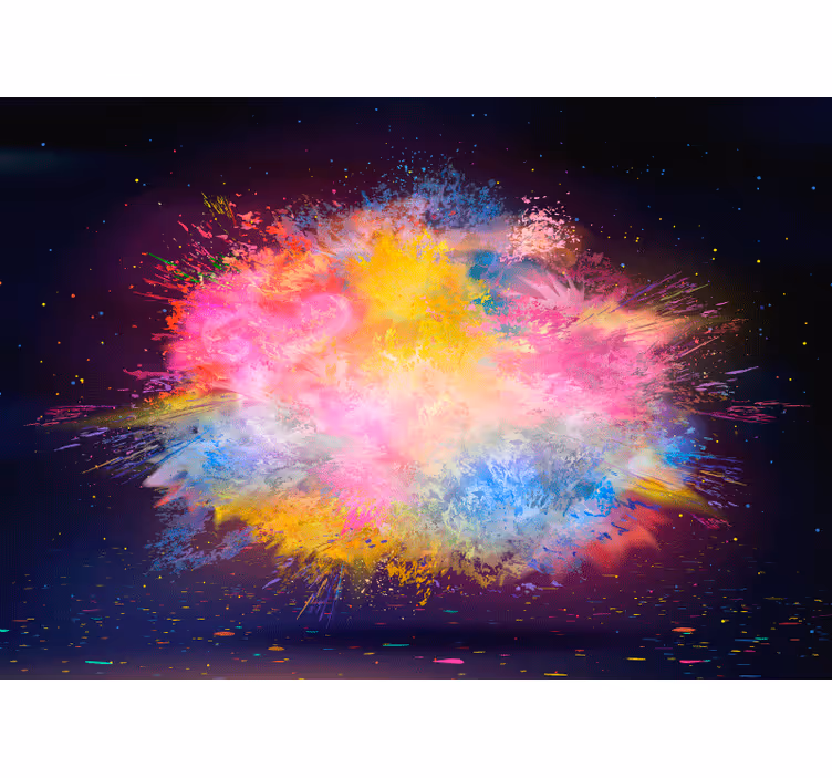 Rainbow powered explosion living room roller blind - TenStickers