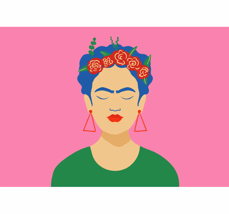 Living room roller blind with frida kahlo art design - TenStickers