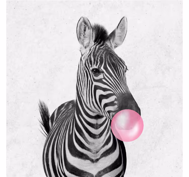 Living room roller blind zebra print bubble gum - TenStickers