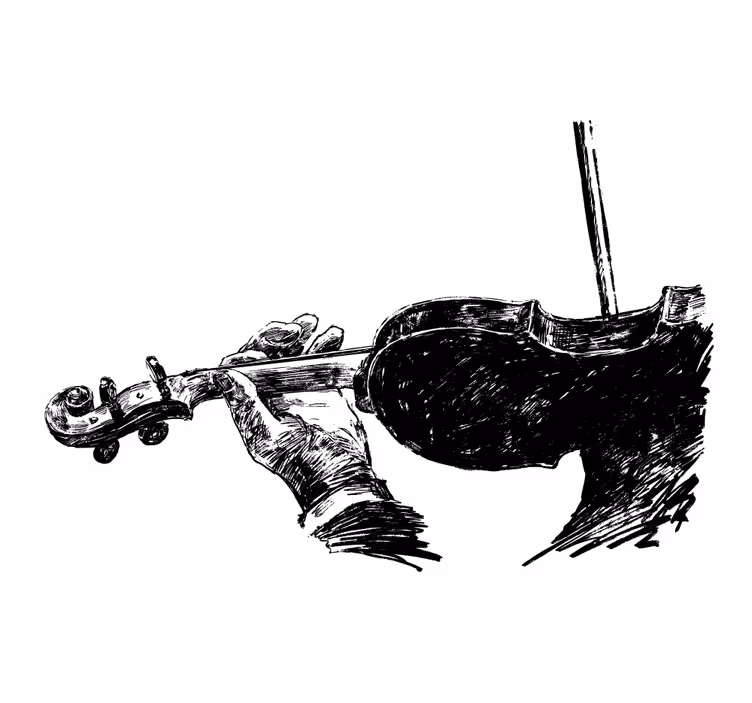 Living room roller blind hand drawn violinist - TenStickers