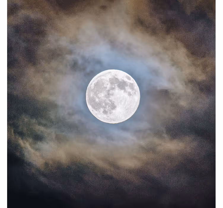 Living room roller blind full moon night - TenStickers