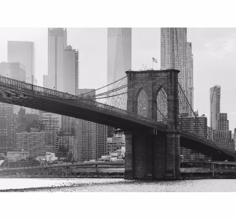 Living room roller blind with brooklyn bridge image - TenStickers