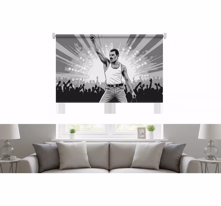 Living room roller blind freddie at wembley - TenStickers