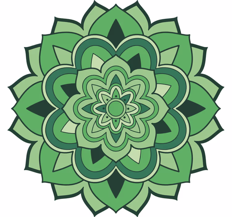 Green roller blind in a green mandala design - TenStickers