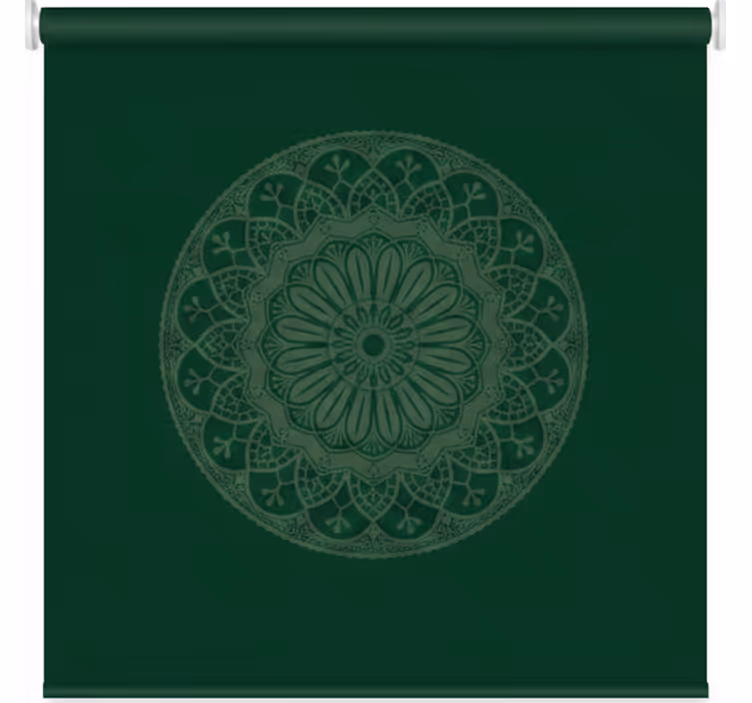 Green roller blind with green mandala design - TenStickers