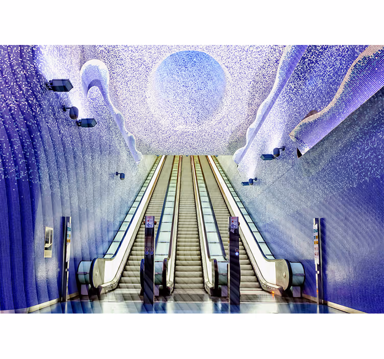 Living room roller blind naples metro station - TenStickers