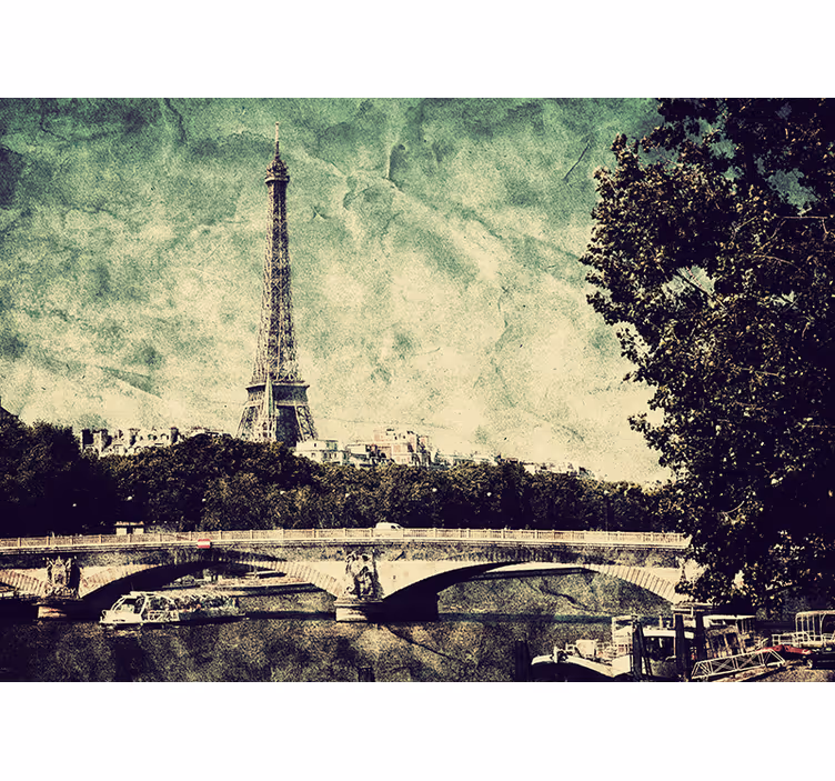 Living room roller blind paris illustration - TenStickers