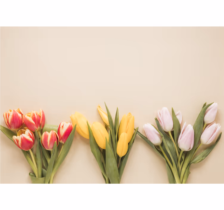 Living room roller blind in three flower colors - TenStickers