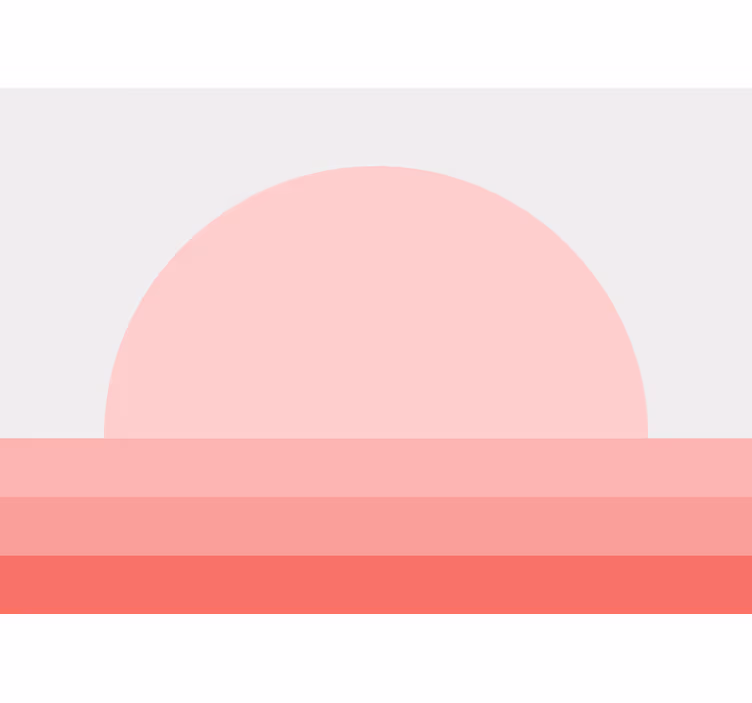 Living room roller blind in pink 70s sunset - TenStickers