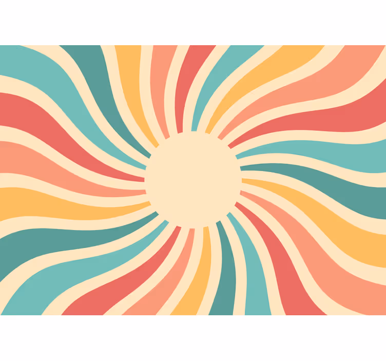 Living room roller blind 70's sunset vibe - TenStickers