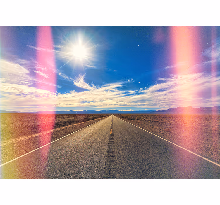 Living room roller blind desert road design - TenStickers