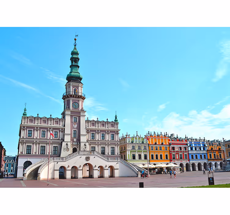 Zamość city living room roller blind - TenStickers