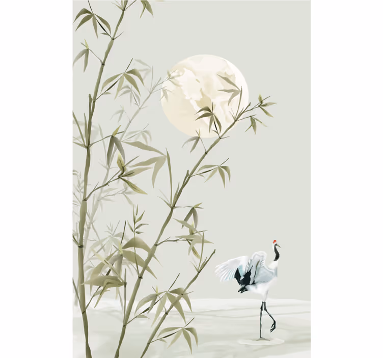 Living room roller blind bamboo art design - TenStickers