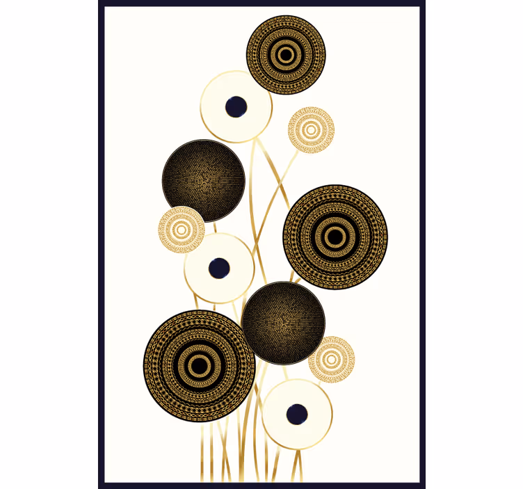 Living room roller blind circles glamour design - TenStickers