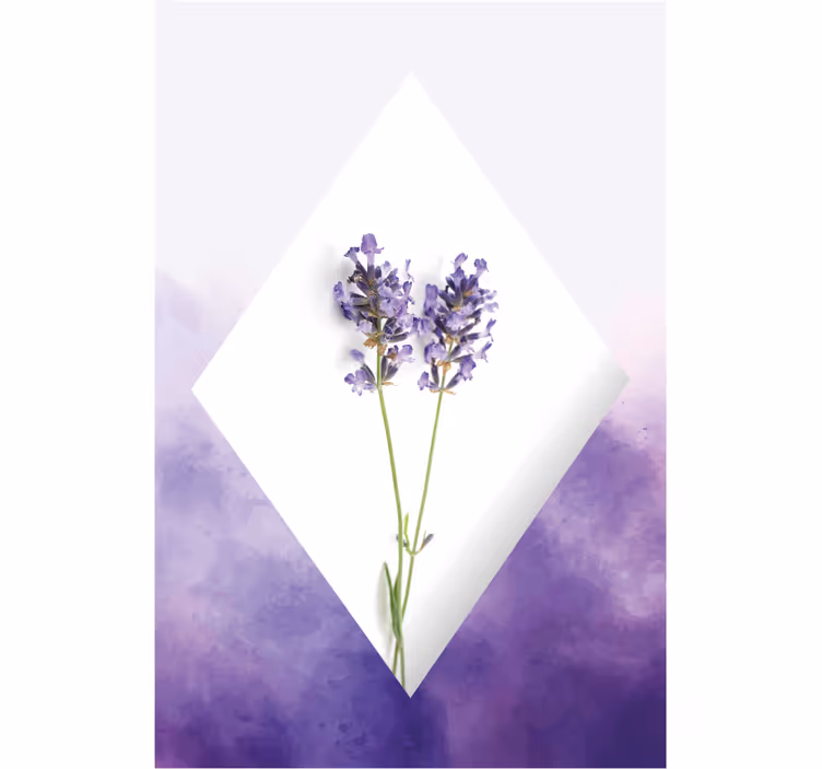 Living room roller blind lavender watercolor - TenStickers