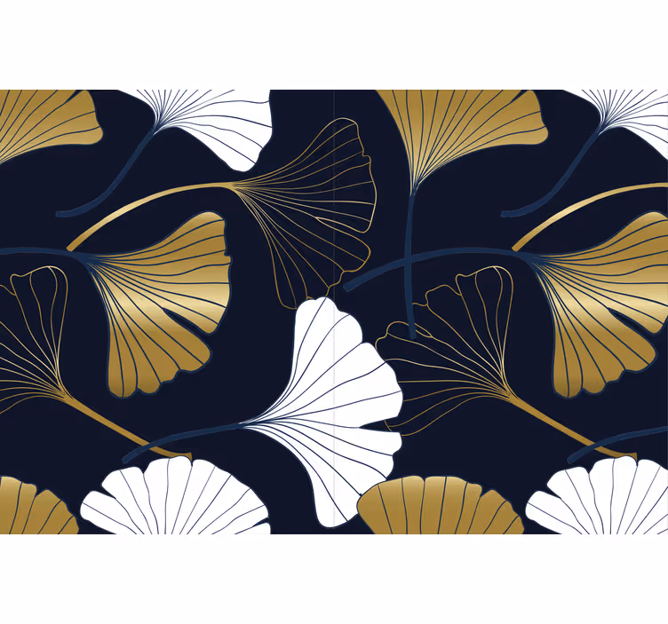 Living room roller blind with embossed ginkgo leaves - TenStickers