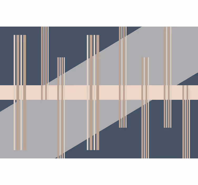 Living room roller blind in grey abstract mid-century style - TenStickers
