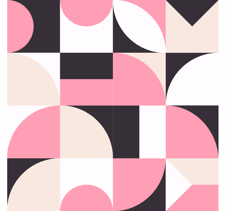 Living room roller blind in pink geometric pattern - TenStickers