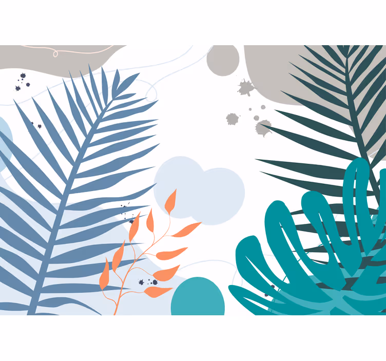 Living room roller blind with colorful tropical leaves - TenStickers