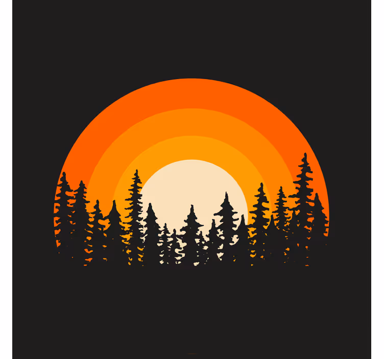 Living room roller blind dark forest sunrise - TenStickers