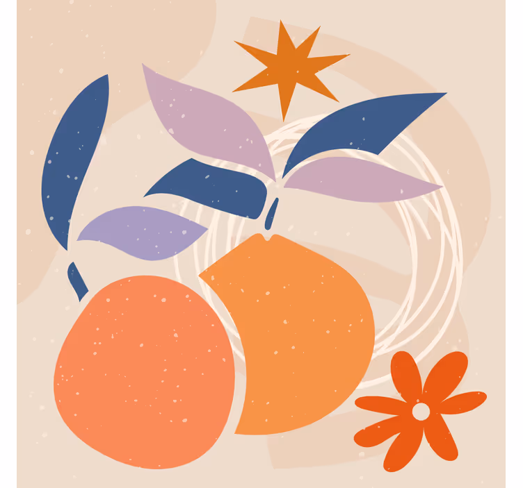 Living room roller blind with minimalistic fruit design - TenStickers