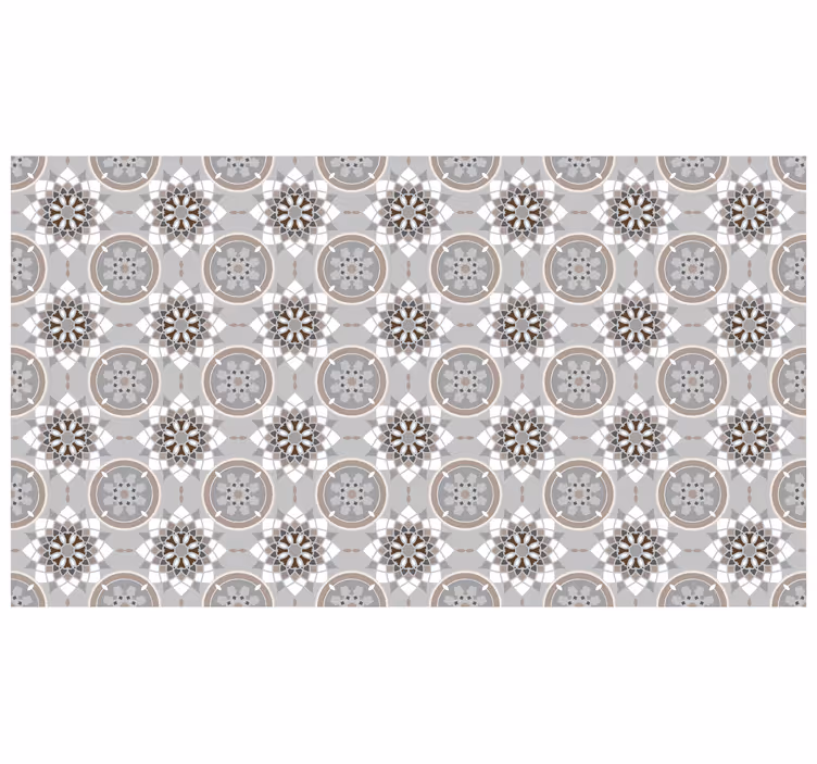 Grey roller blind floral floor tile - TenStickers