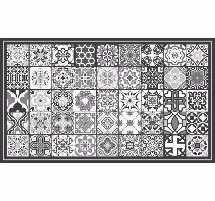 Grey roller blind with dark grey rustic mosaic pattern - TenStickers