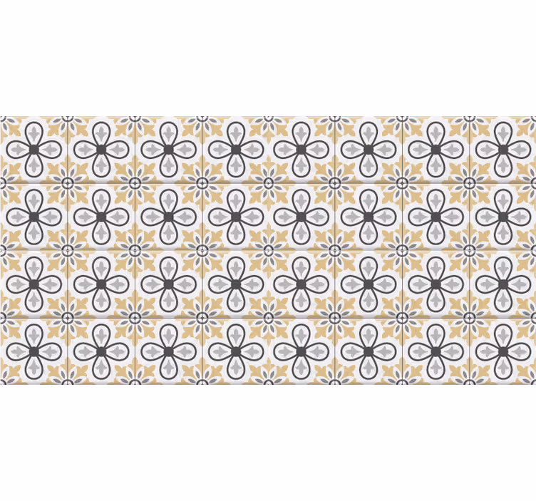 Beige roller blind kitchen vintage tiles - TenStickers